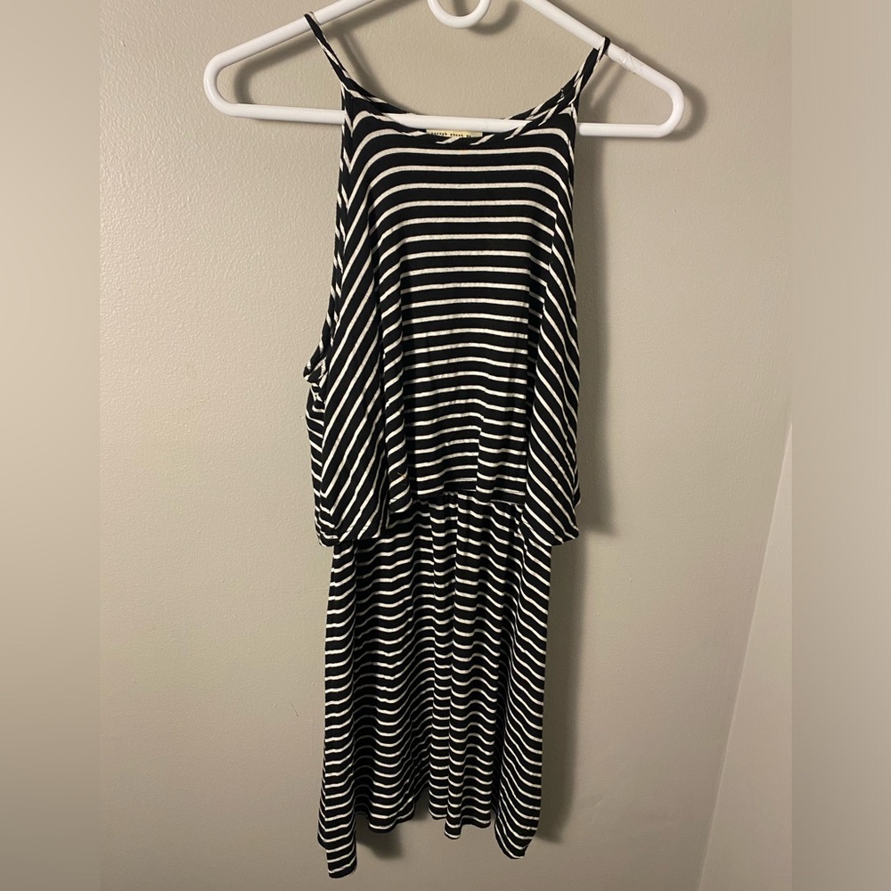 Black/white striped dress S excellent condition